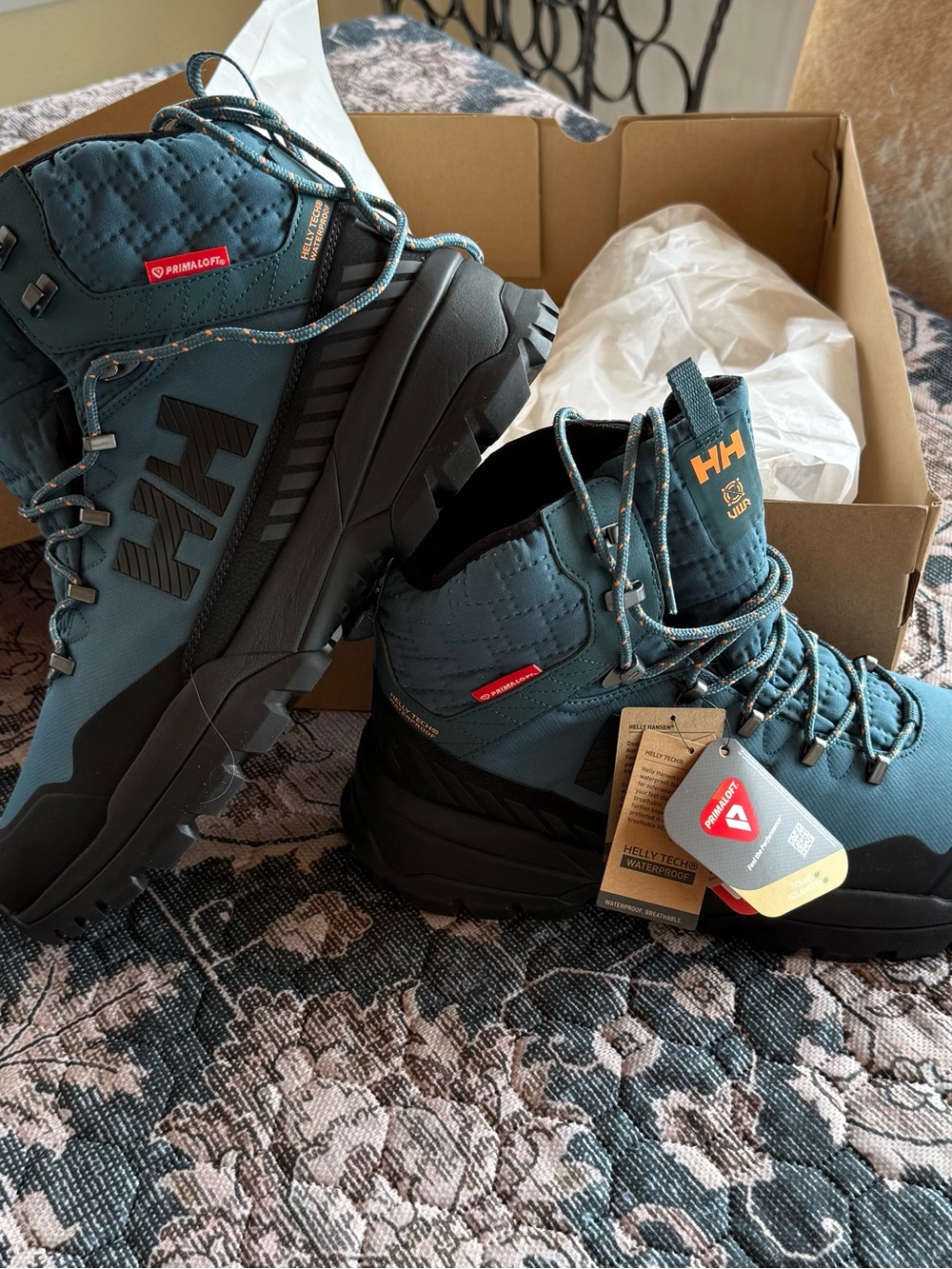 Helly Hansen Men’s Teal and Black Waterproof Hiking Boots